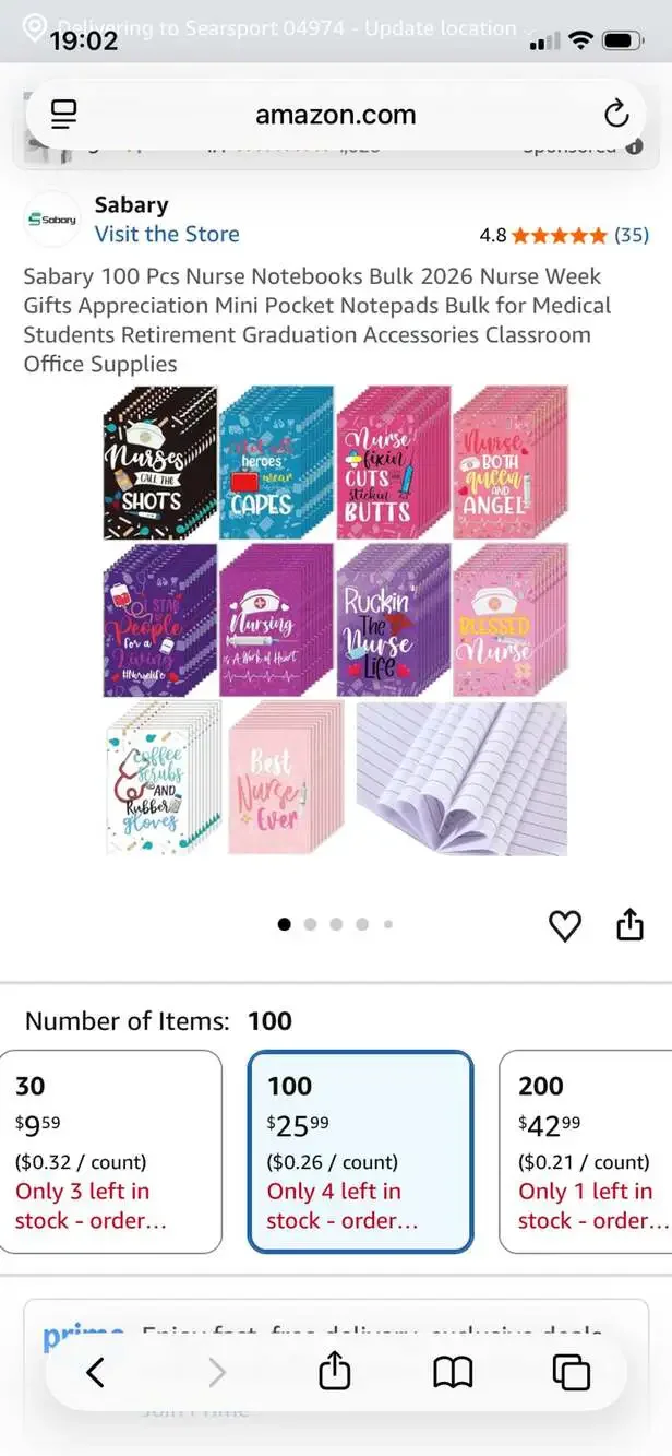 Sabary 100 Pcs Nurse Notebooks Bulk Nurse Week Gifts Appreciation